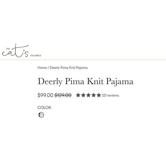 The Cat’s Deerly Pima Knit Pajama Night Shirt  (only) - Size Small - Picture 9 of 10